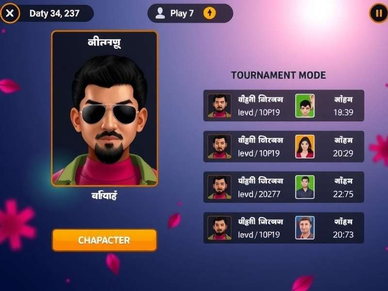 Hindustan Paddle Pro character selection screen